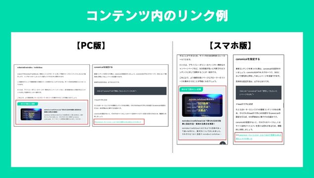 当メディアのコンテンツ内のリンク例