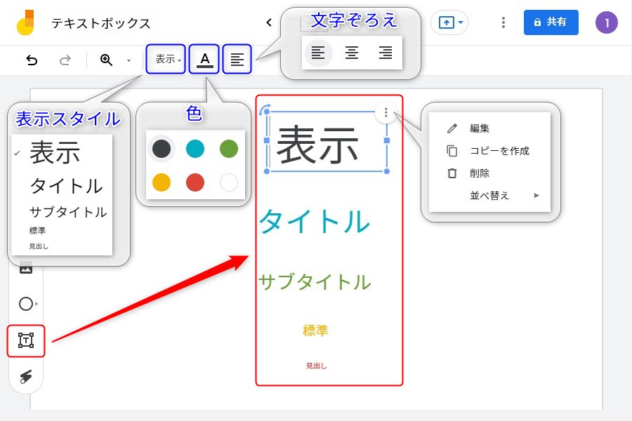 Google Jamboardのテキストボックス機能