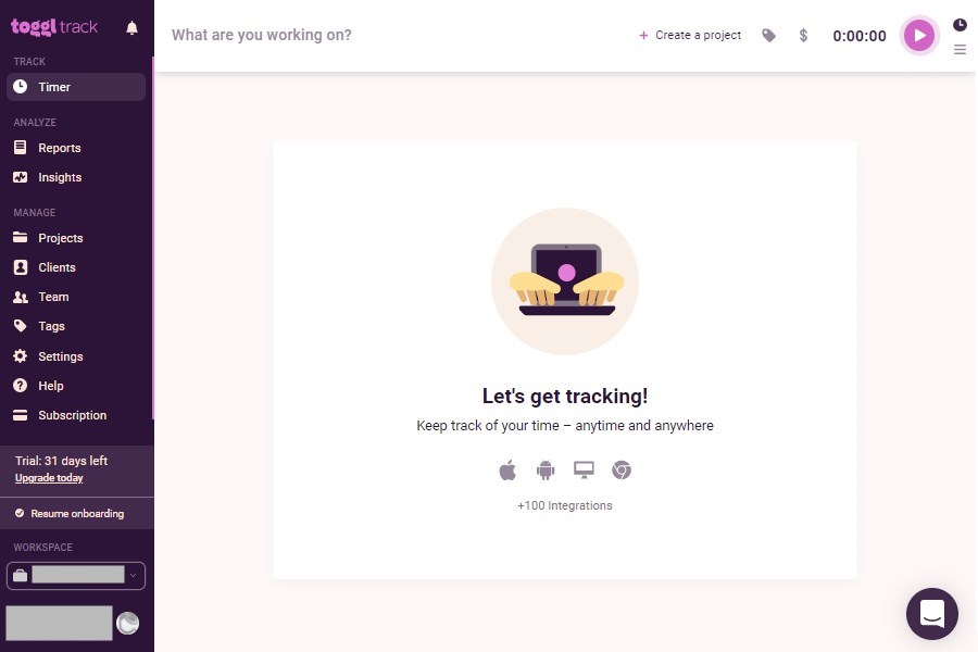 Toggl Trackのアカウント作成方法3