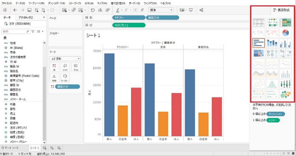 ビジュアル化したい要素を選択③
