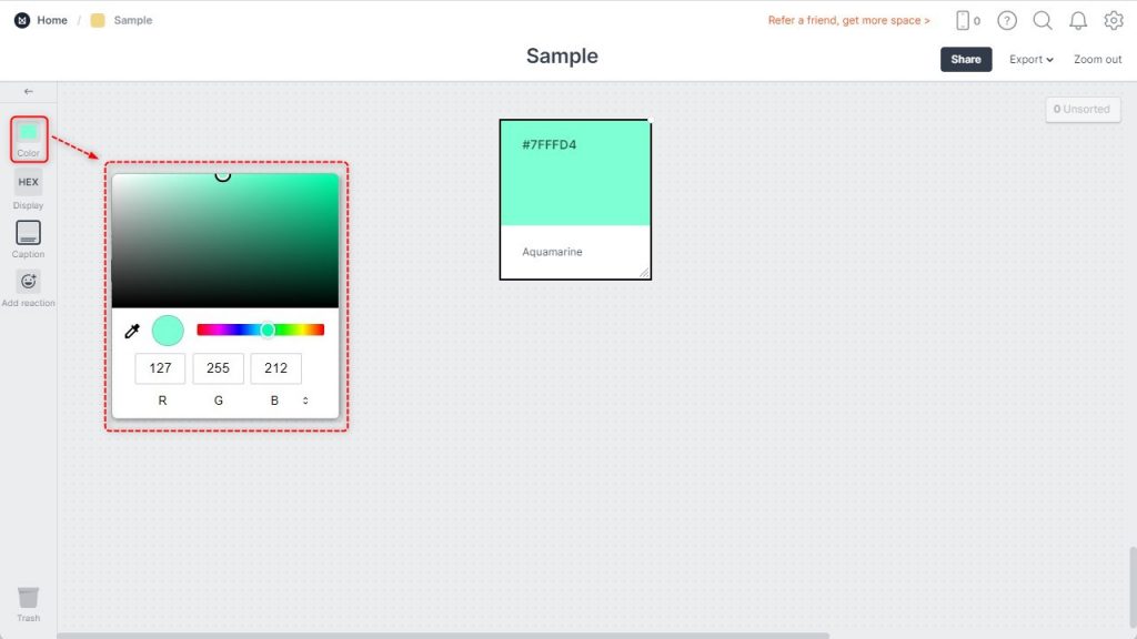 MilanoteのColorの使い方2