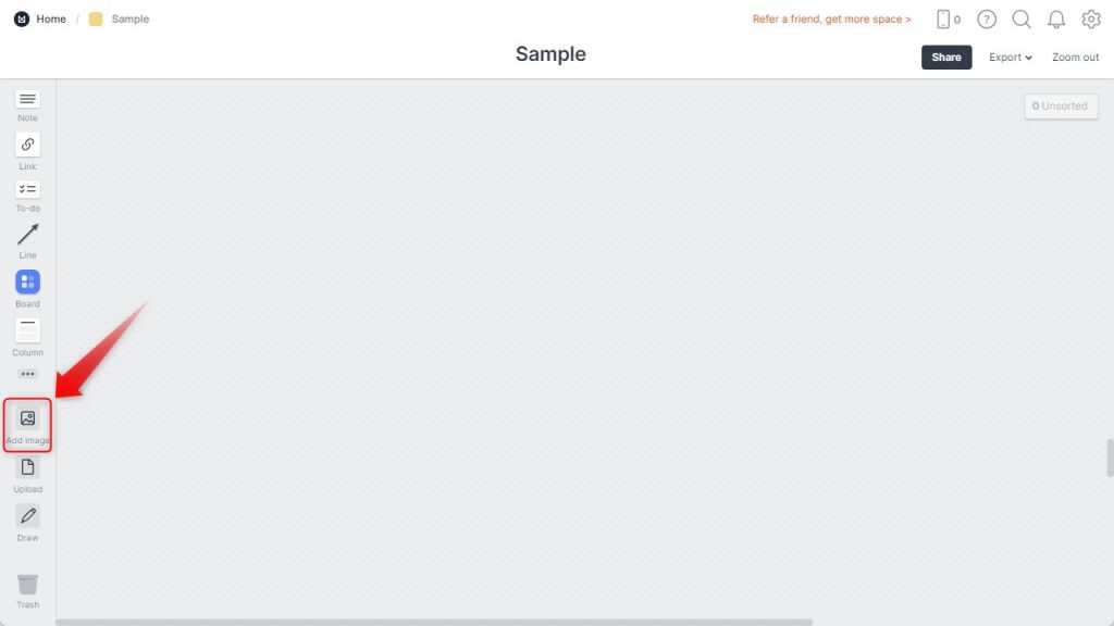 MilanoteのAdd imageの使い方1