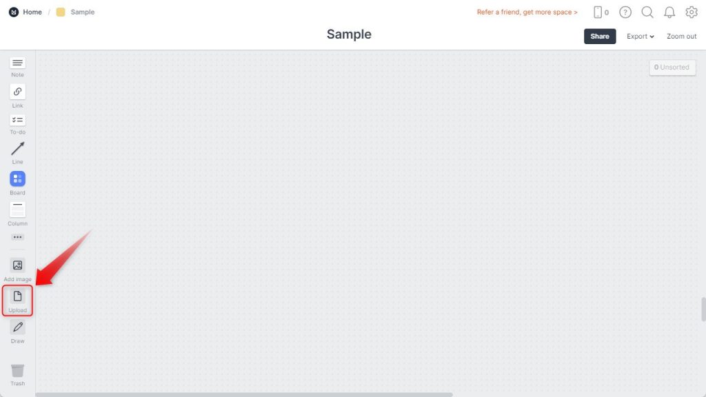 MilanoteのUploadの使い方1