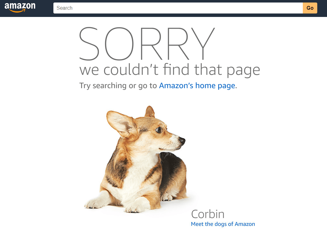 Amazonの404エラーページ