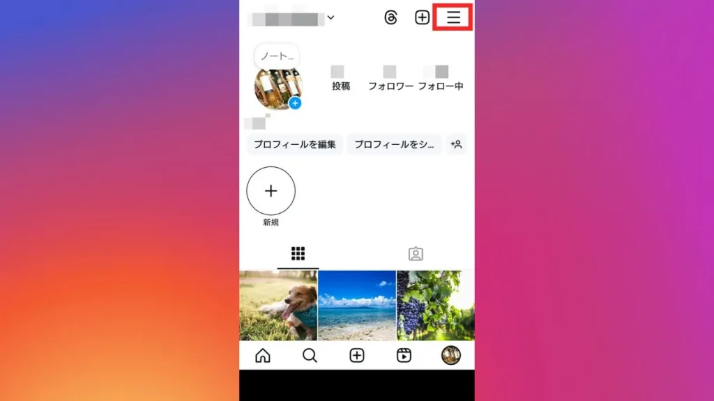 Instagram(インスタグラム)のスクショ画像①