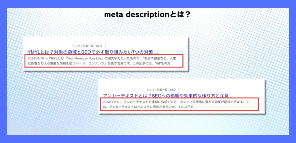 ディスクリプションを解説した画像